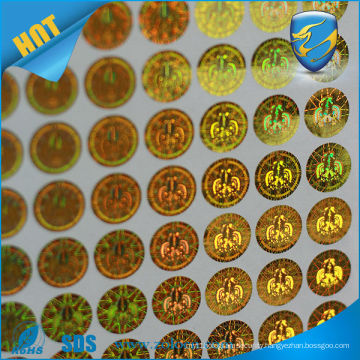 Anti-counterfeit High quality self adhesive golden hologram sticker